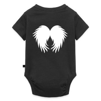 Angel wings feathers - Baby Premium short-sleeve bodysuit - black - Back