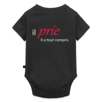 Il prie il à tout compris - Body à manches courtes Premium Bébé - noir - Dos