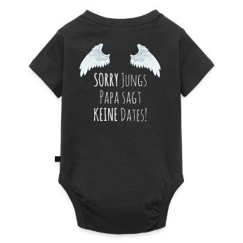 Sorry Jungs Papa sagt keine Dates Geschenk Idee - Baby Premium Kurzarmbody - Schwarz - Hinten