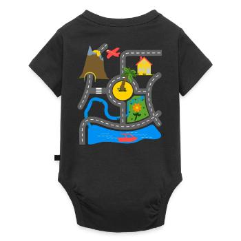 Car play carpet for children on daddy's back - Baby Premium short-sleeve bodysuit - black - Back