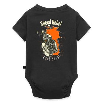 Speed Rebel ESTD 1958 - Biker und Chapter Design - Baby Premium Kurzarmbody - Schwarz - Hinten