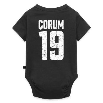 Corum 19 Turkey Turkiye TR Gift Holiday Turk - Baby Premium short-sleeve bodysuit - black - Back