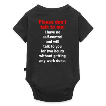 Bitte Sprich Mich Nicht An Ironie Sarkasmus Büro - Baby Premium Kurzarmbody - Schwarz - Hinten
