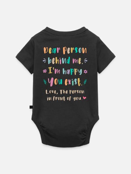 Liebe Person hinter mir, Ich bin froh dass es Dich - Baby Premium kortärmad bodysuit - svart