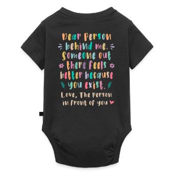 Chère personne derrière moi, Quelqu’un là-bas se sent - Body à manches courtes Premium Bébé - noir - Dos