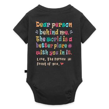 Chère personne derrière moi - Body à manches courtes Premium Bébé - noir - Dos