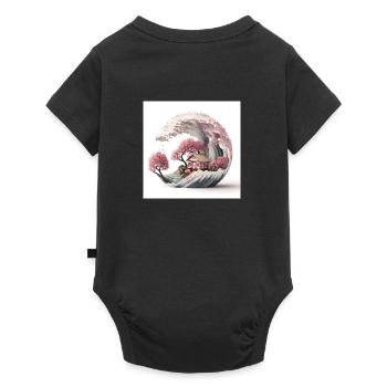 Vague de Sakura V3 - Body à manches courtes Premium Bébé - noir - Dos