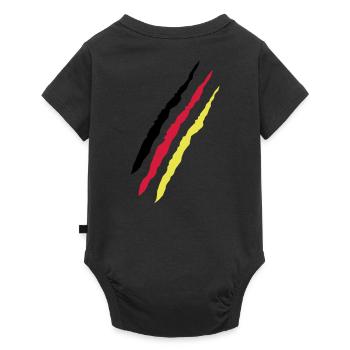 Rayures drapeau Allemagne - le football, le - Body à manches courtes Premium Bébé - noir - Dos