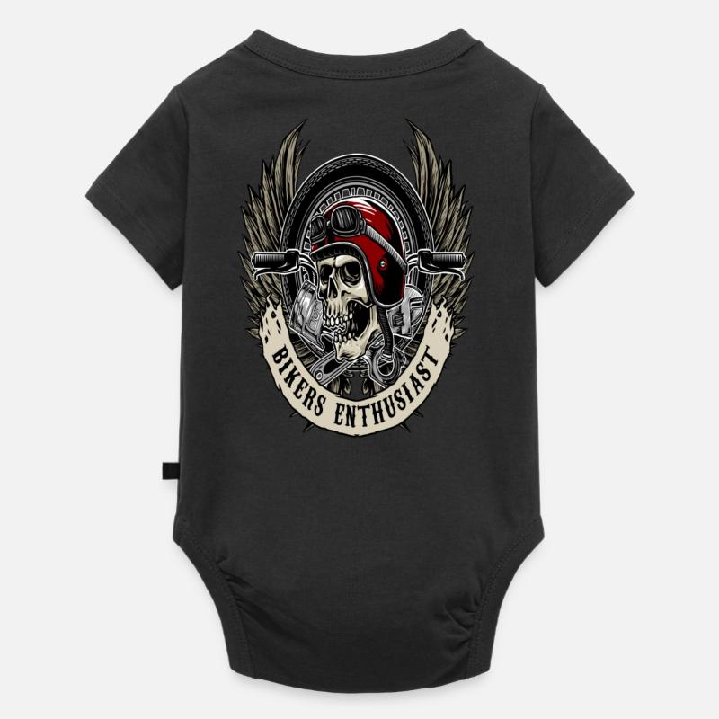 Schädel Biker shirt Skull Biker - Body à manches courtes Premium Bébé - noir
