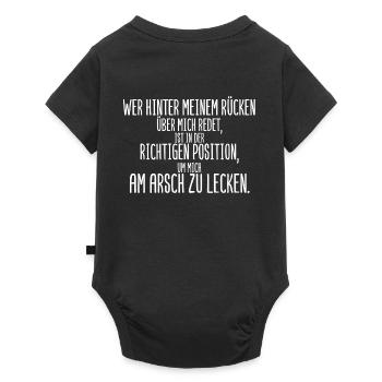 Wer hinter meinem Rücken redet, kann mich mal - Baby Premium Kurzarmbody - Schwarz - Hinten