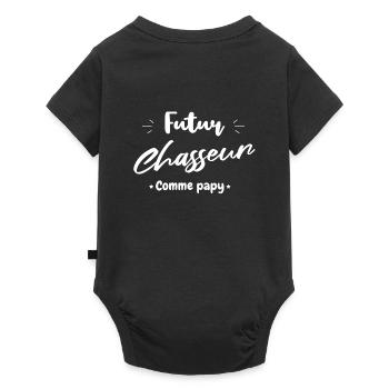 Futur chasseur comme papy - Body à manches courtes Premium Bébé - noir - Dos