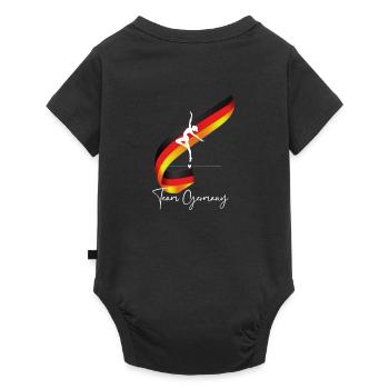 Team Germany mit Tänzerin und Flagge Backprint - Baby Premium Kurzarmbody - Schwarz - Hinten