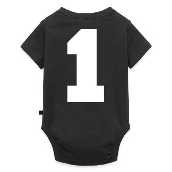 1, Zahlen, Nummer, Rückennummer - Baby Premium short-sleeve bodysuit - black - Back