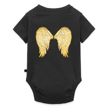 Golden Angel Wings Wing Fluegel - Baby Premium short-sleeve bodysuit - black - Back