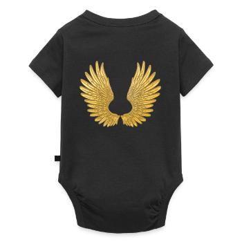 Wings in gold. Golden Angel Wings Wings - Baby Premium short-sleeve bodysuit - black - Back