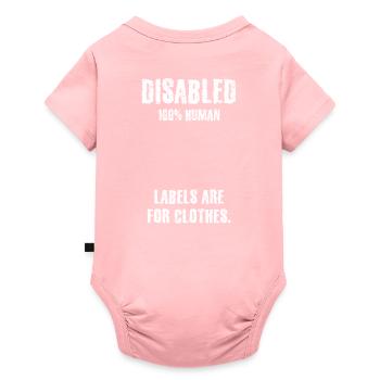 Solidarité, handicap, handicap, inclusion - Body à manches courtes Premium Bébé - rose - Dos
