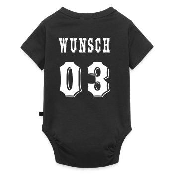 wunsch 03 - Baby Premium Kurzarmbody - Schwarz - Hinten