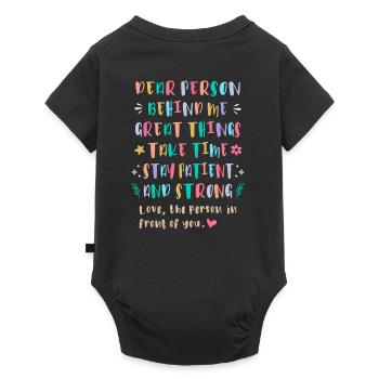 Great Things Take Time, Stay Patient and Strong - Baby Premium short-sleeve bodysuit - black - Back