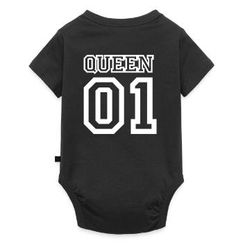 Queen 01, Paar-Liebe, verliebt, Beziehung, liebe - Baby Premium Kurzarmbody - Schwarz - Hinten