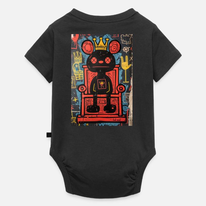 Roi de la mauvaise humeur - Body à manches courtes Premium Bébé - noir