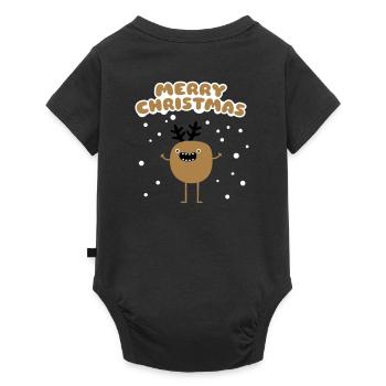 Funny Christmas Reindeer - Baby Premium short-sleeve bodysuit - black - Back