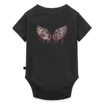 ailes d’ange, ailes, aquarelle, rouge, ailes d’ange - Body à manches courtes Premium Bébé - noir - Dos