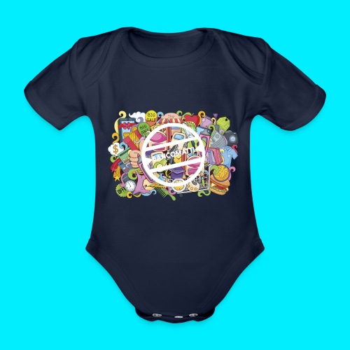 maglia logo doodle - Body ecologico per neonato a manica corta