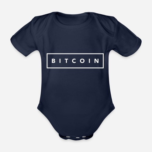 Bitcoin hvide firkant - Kortærmet babybody, økologisk bomuld