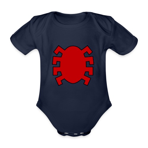 spiderman back - Organic Short-sleeved Baby Bodysuit