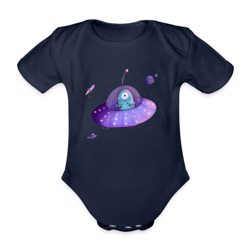 Alien im Raumschiff - Baby Bio-Kurzarm-Body
