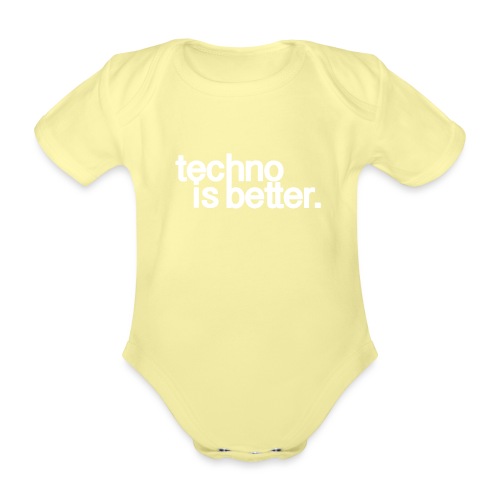 techno is better logo white - Ekologiczne body niemowlęce z krótkim rękawem