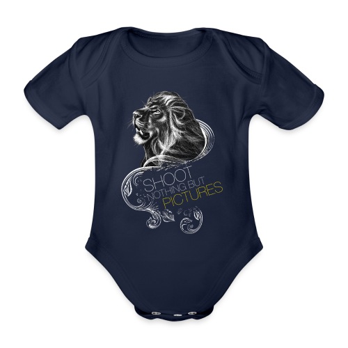Cecil leeuw op zwart NEW - Organic Short-sleeved Baby Bodysuit