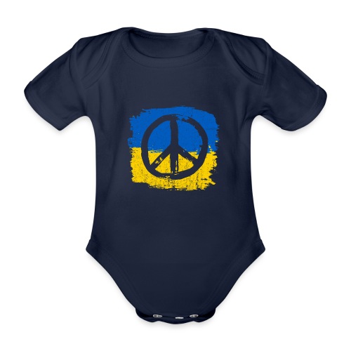 peace ukraine sign - Organic Short-sleeved Baby Bodysuit