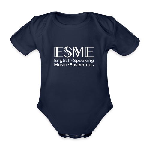 ESME Logo Weiss - Baby Bio-Kurzarm-Body