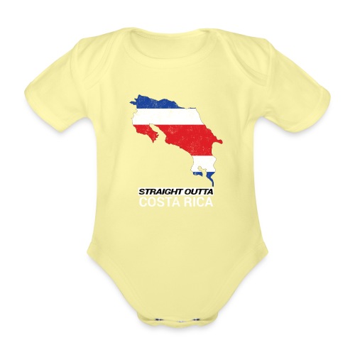 Straight Outta Costa Rica country map &flag - Organic Short-sleeved Baby Bodysuit