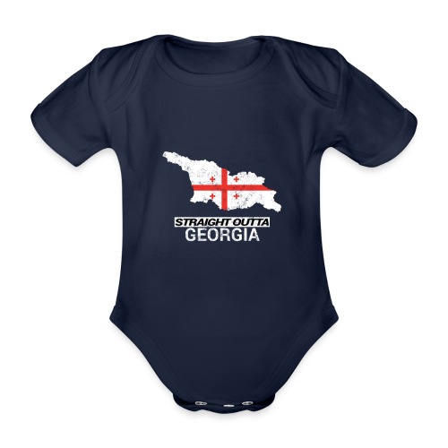 Straight Outta Georgia country map - Organic Short-sleeved Baby Bodysuit
