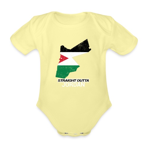 Straight Outta Jordan country map - Organic Short-sleeved Baby Bodysuit