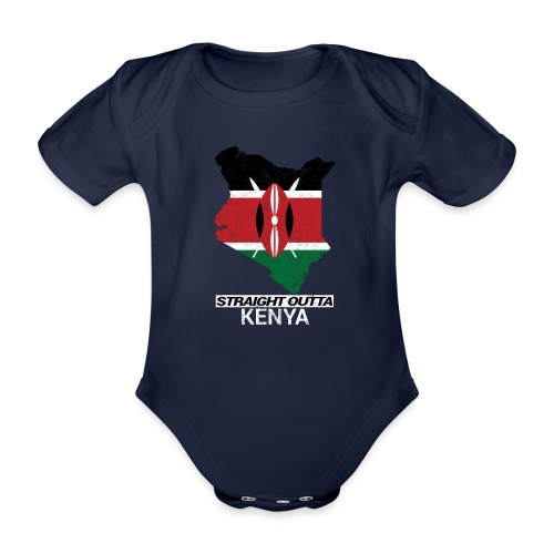 Straight Outta Kenya country map & flag - Organic Short-sleeved Baby Bodysuit