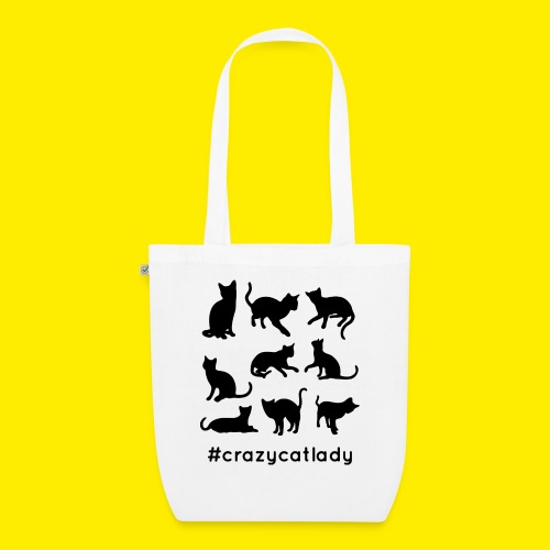 Crazy cat lady hashtag - EarthPositive Tote Bag