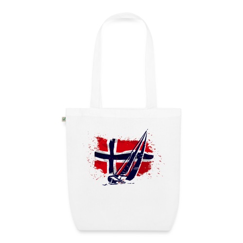 Maritime Sailing - Norway Flag - Vintage Look - Bio-Stoffbeutel