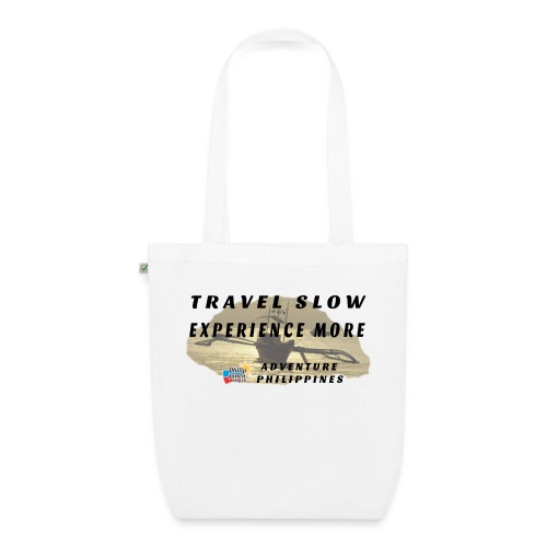 Travel slow Logo für helle Kleidung - Bio-Stoffbeutel