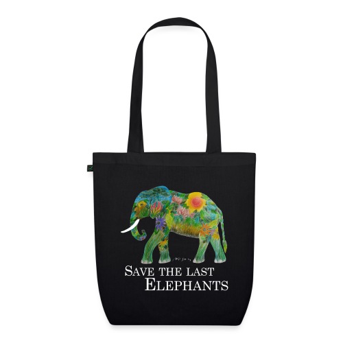 SAVE THE LAST ELEPHANTS (für dunklen Untergrund) - Bio-Stoffbeutel