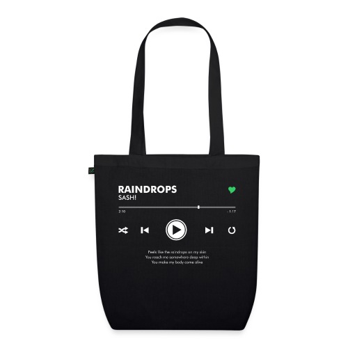 RAINDROPS - Play Button & Lyrics - EarthPositive Tote Bag