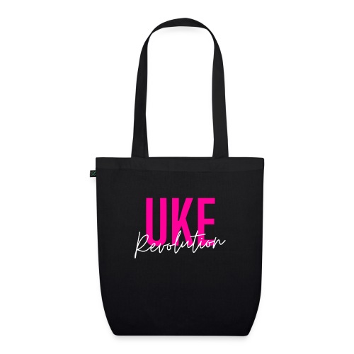 Front Only Pink Uke Revolution Name Logo - EarthPositive Tote Bag