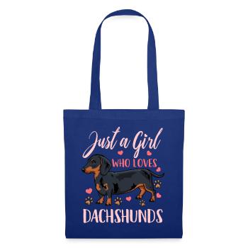 Dackel Dachshund - Stoffbeutel - Royalblau - Vorne