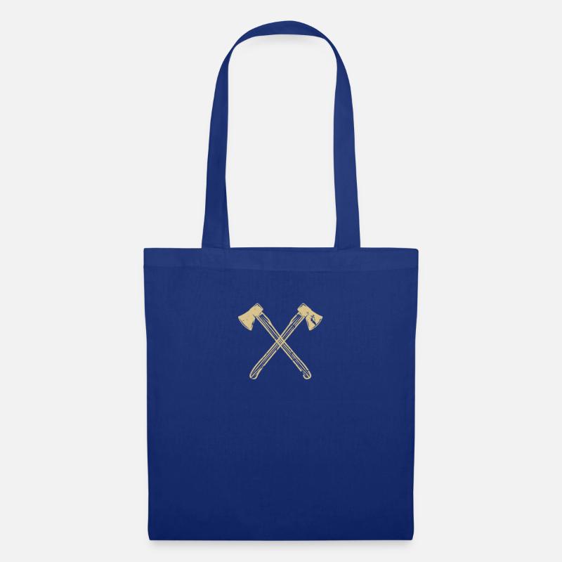 Axt gekreuzte Äxte - Stoffbeutel - Royalblau