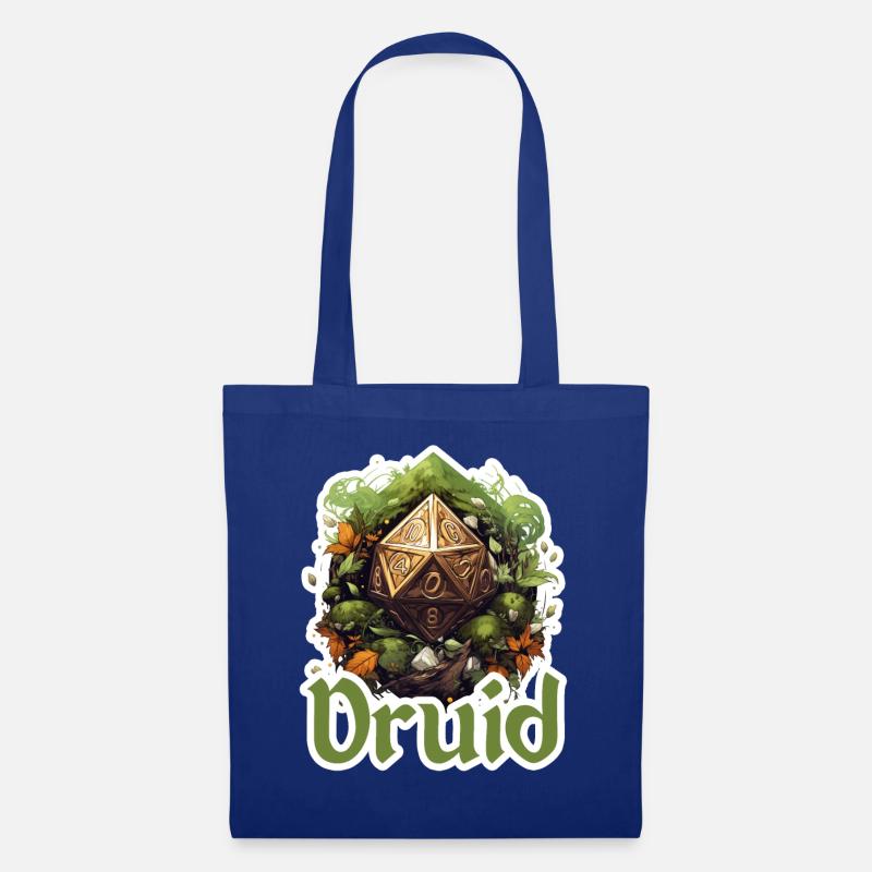 Druide mit W20 – Fantasy RPG Design - Stoffbeutel - Royalblau