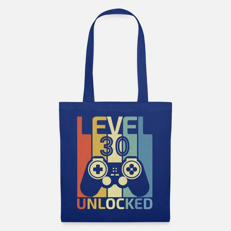Level 30 30. Videospieler-Geburtstag freigeschaltet - Stoffbeutel - Royalblau