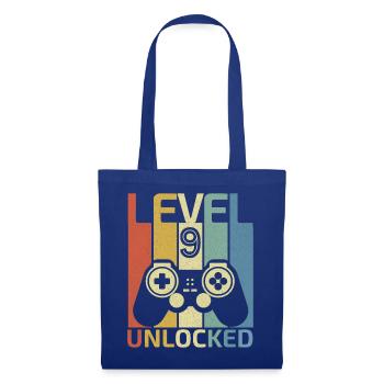Level 9 Freigeschaltet Lustiger Videospieler 9. Geburtstag - Stoffbeutel - Royalblau - Vorne