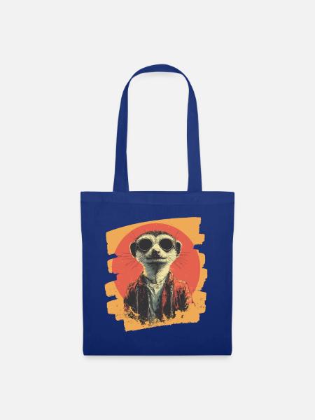 Erdmännchen Retro - Stoffbeutel - Royalblau